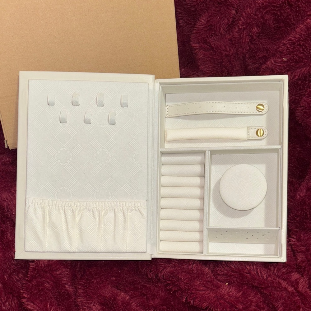 NIB Book w/ Elegant White Jewelry Organizer Inside